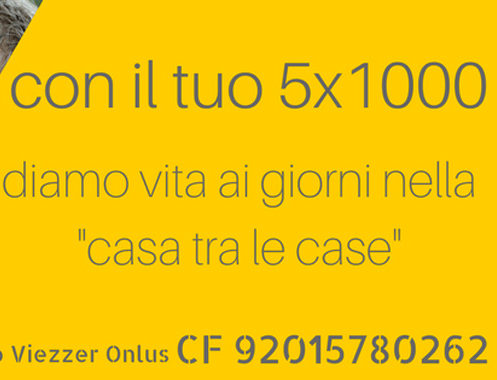 destina il tuo 5x1000 all'associazione fabrizio viezzer onlus