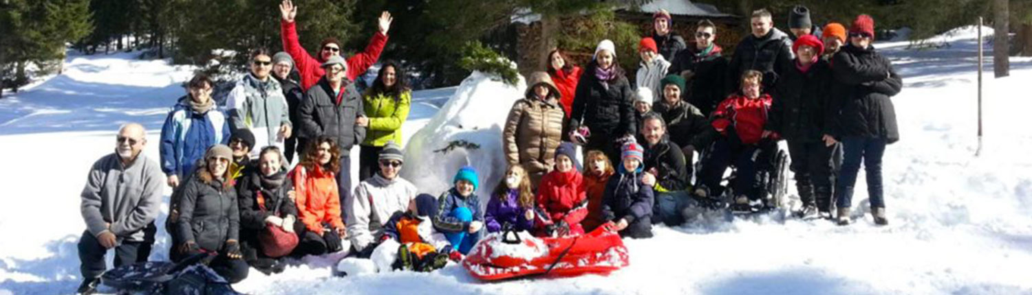 gita sulla neve con i disabili